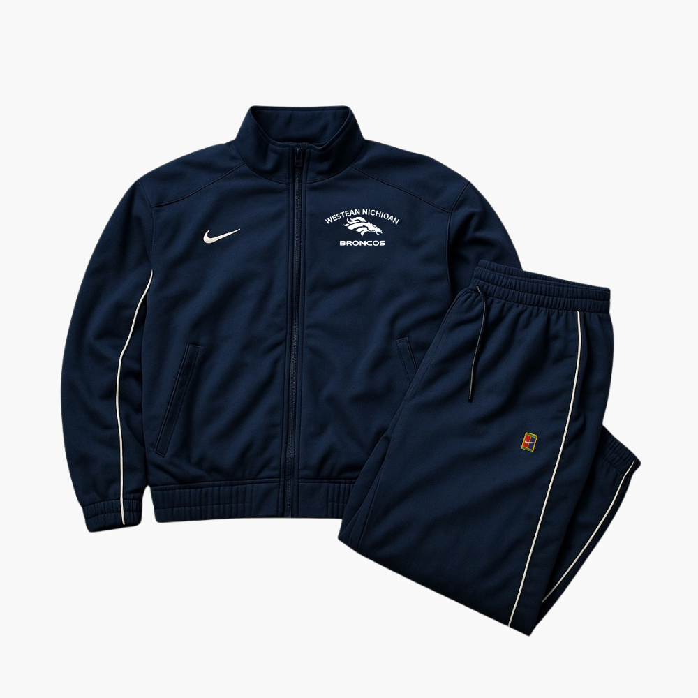 Nike Vintage Retro Tracksuit Embroidered Logo Navy Blue (XL)