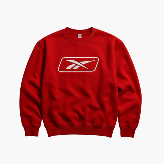 Reebok Vintage Knit Sweater Red Embroidered Logo (M)