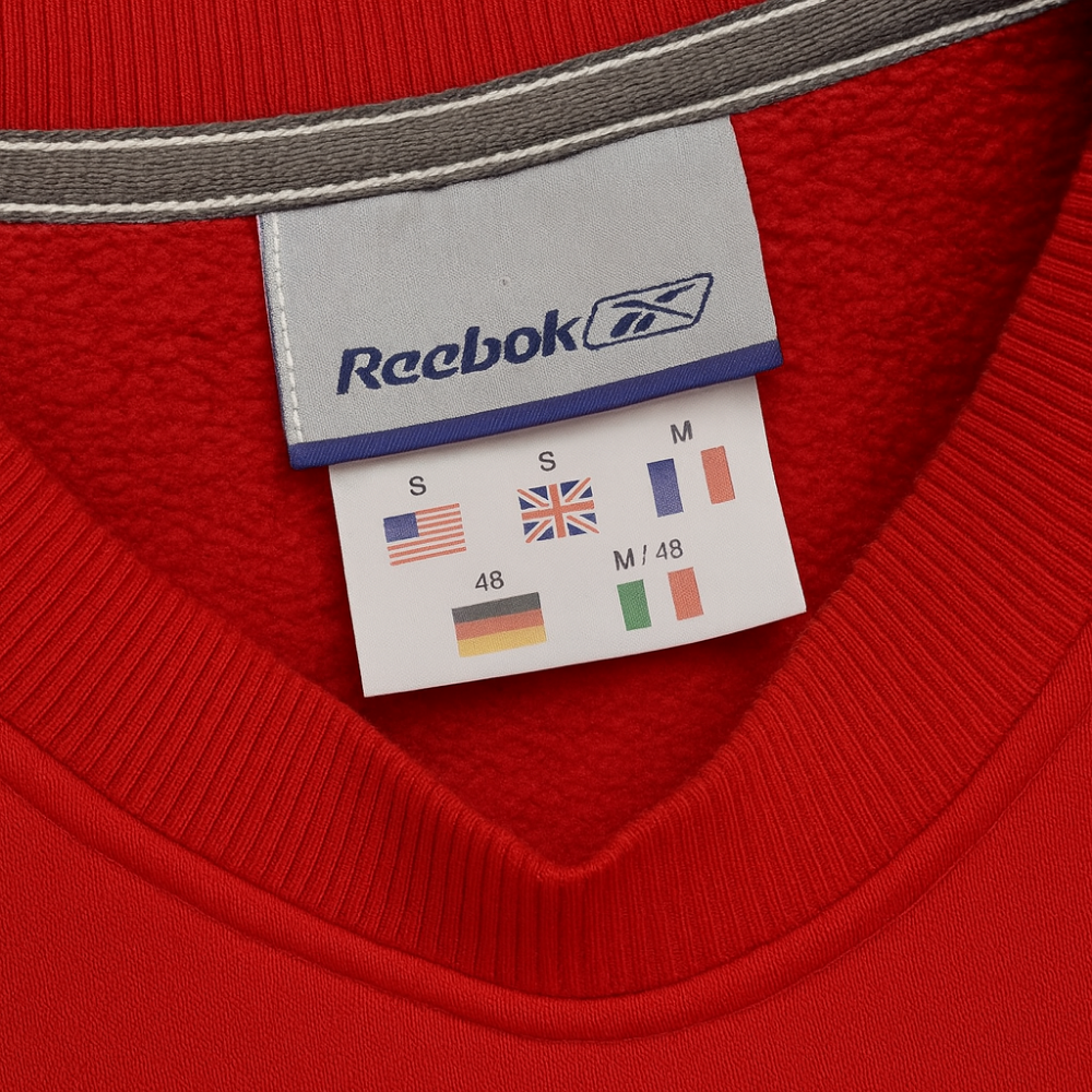 Reebok Vintage Knit Sweater Red Embroidered Logo (M)