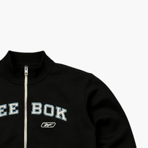 Reebok Vintage Zip Sweatshirt Navy Embroidered Logo (L)