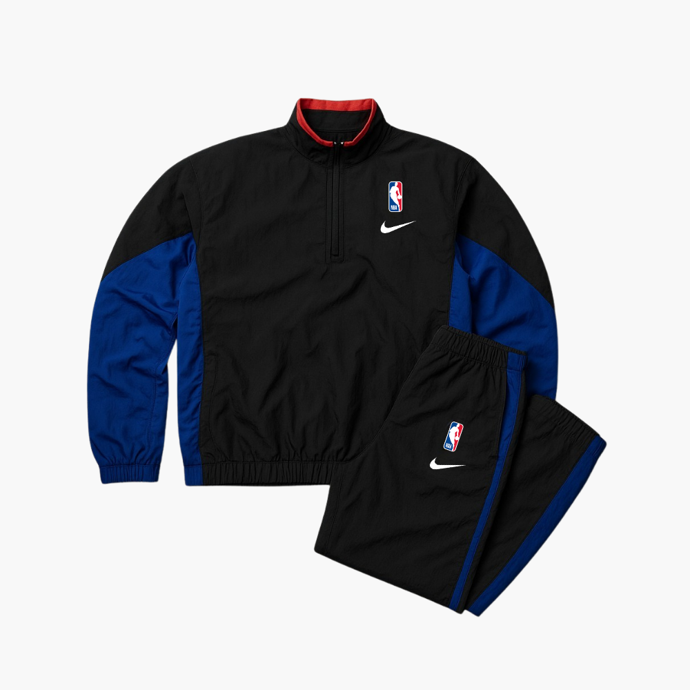 Nike Vintage NBA Tracksuit Embroidered Logo Black & Navy Blue (Kids XL)