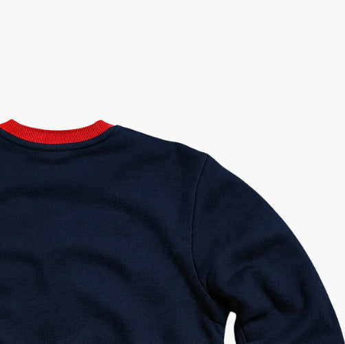 Reebok Vintage Knit Sweater Navy / White Embroidered Logo (S)