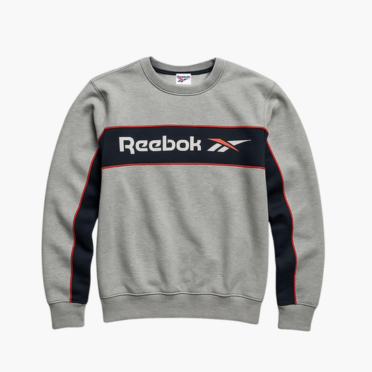 Reebok Vintage Knit Sweater Grey Embroidered Logo (S)