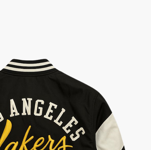 NBA Los Angeles Lakers Team Jacket Black Embroidered Logo (S)
