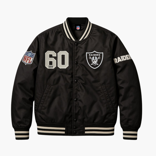 NFL Winter Jacket Las Vegas Raiders Black Embroidered Logo (M)