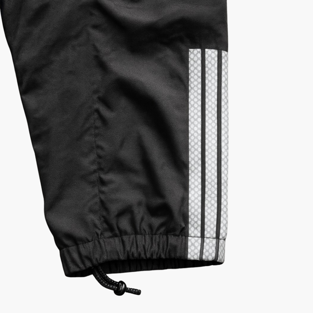 Adidas Vintage Black Track Pants White Stripes (L)