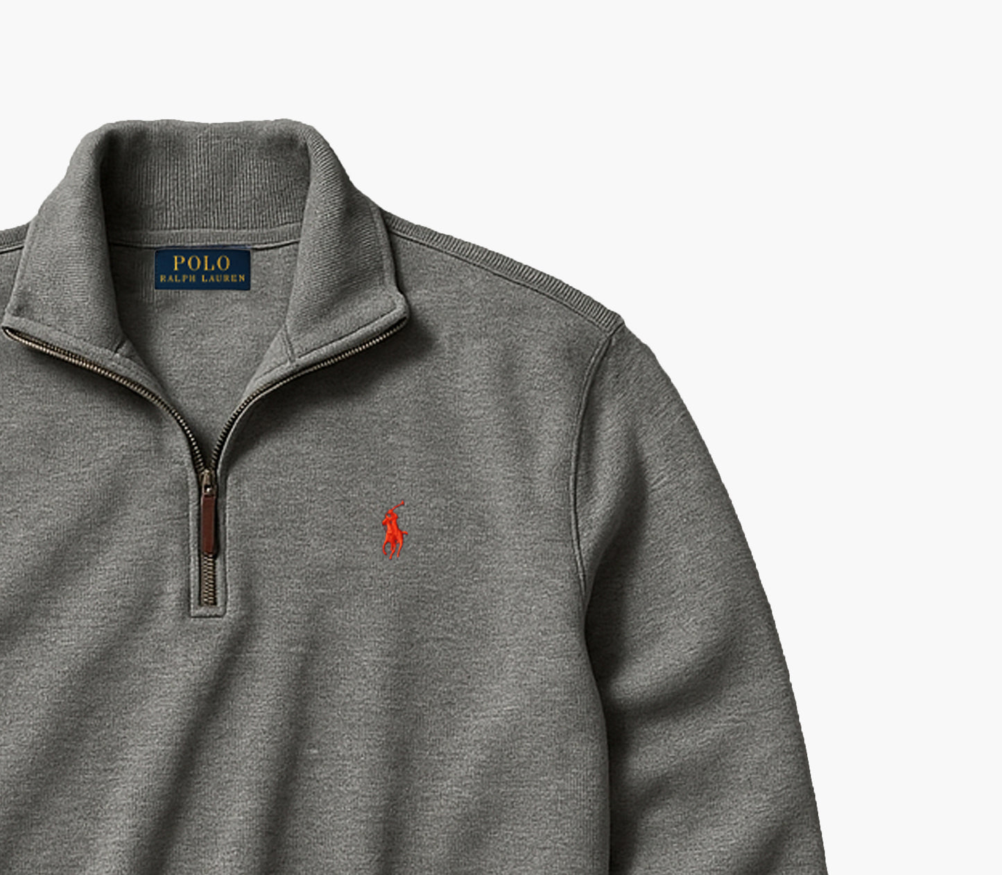 Ralph Lauren Grey Half-Zip Wool Sweater (S)