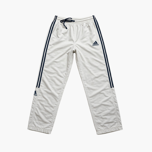 Adidas White Polyester Jogging Pants (L)