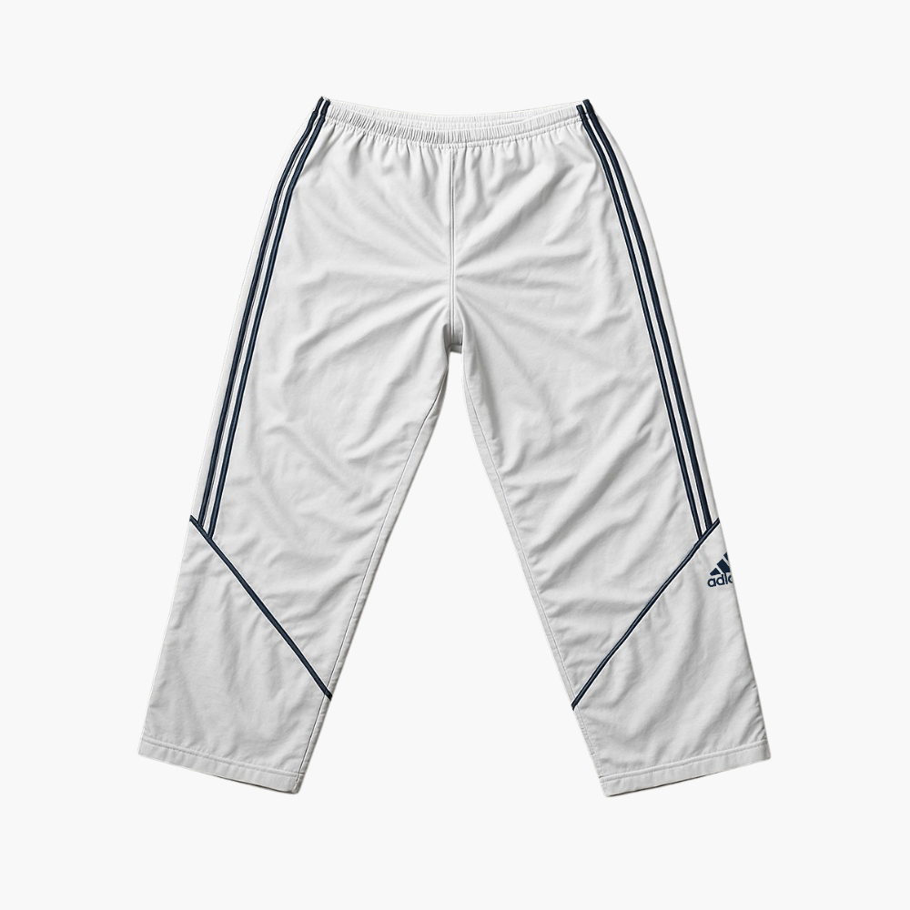 Adidas White Polyester Jogging Pants (L)