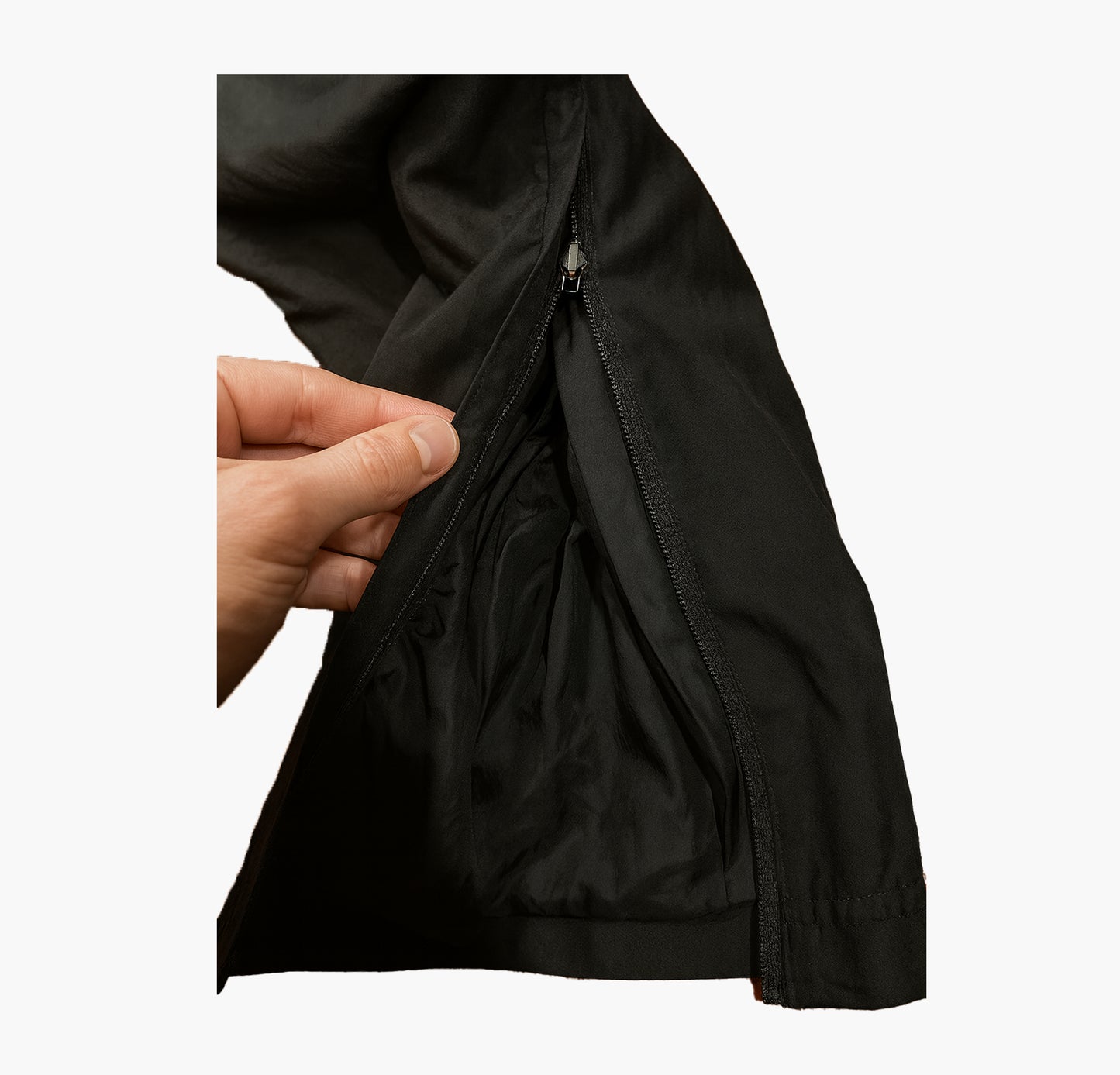 Nike Vintage Sport Pants Black Wide Leg Zip (M)