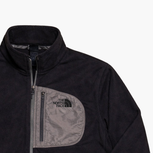 The North Face Black Tech Fleece Jacket with Nylon Chest Pocket (S)
