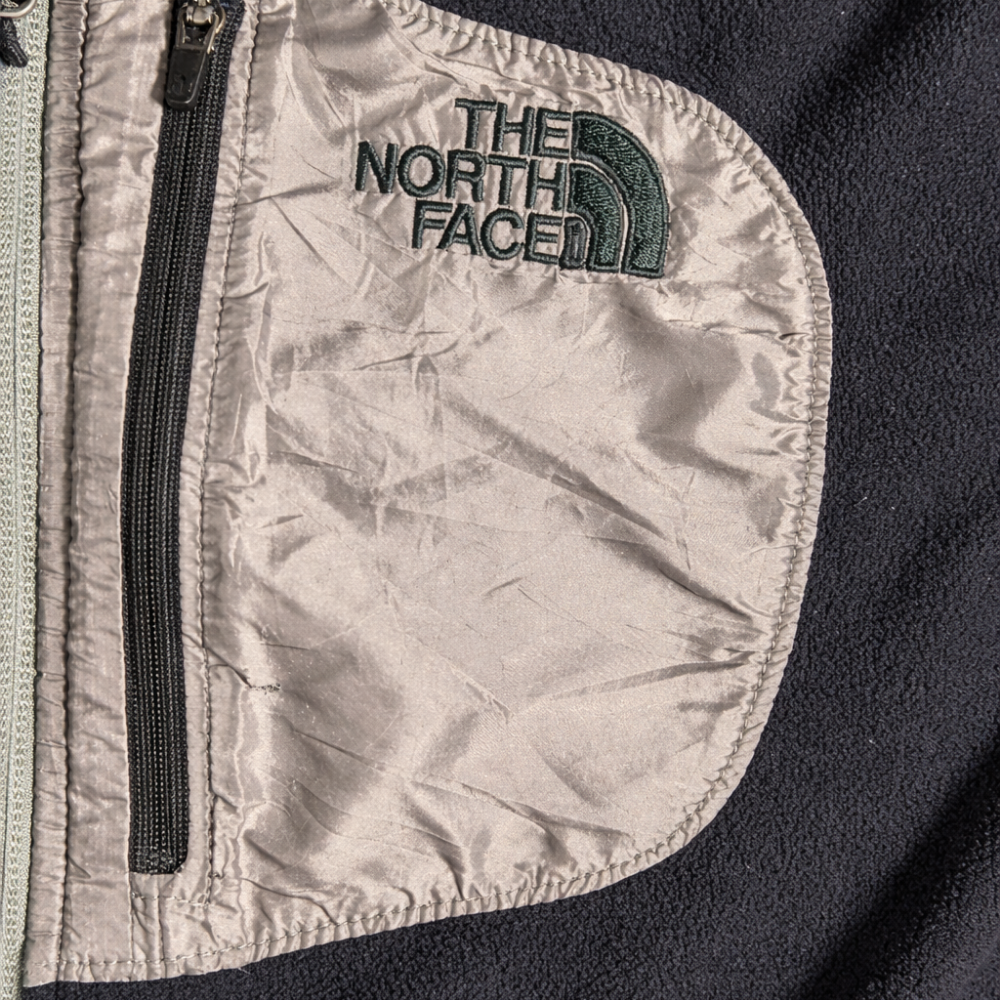 The North Face Black Tech Fleece Jacket with Nylon Chest Pocket (S)