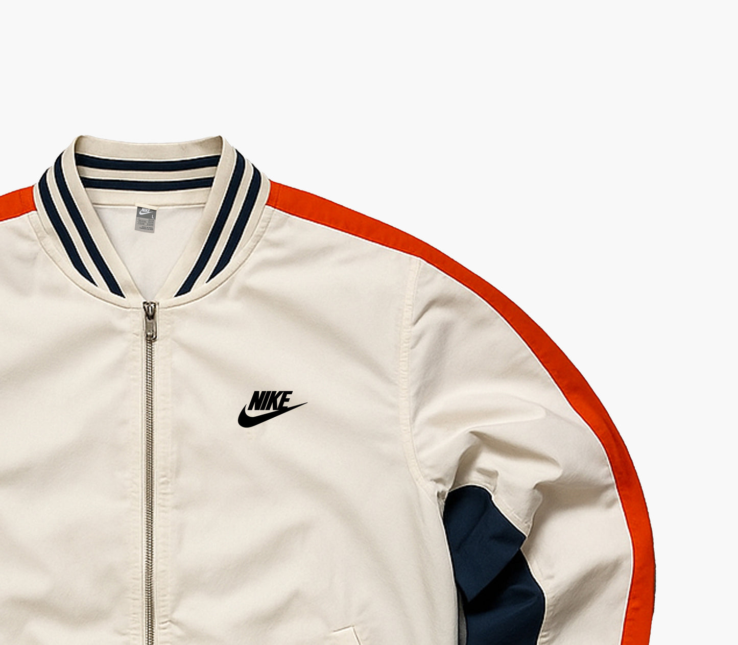 Nike White & Orange Y2K Track Jacket (L)