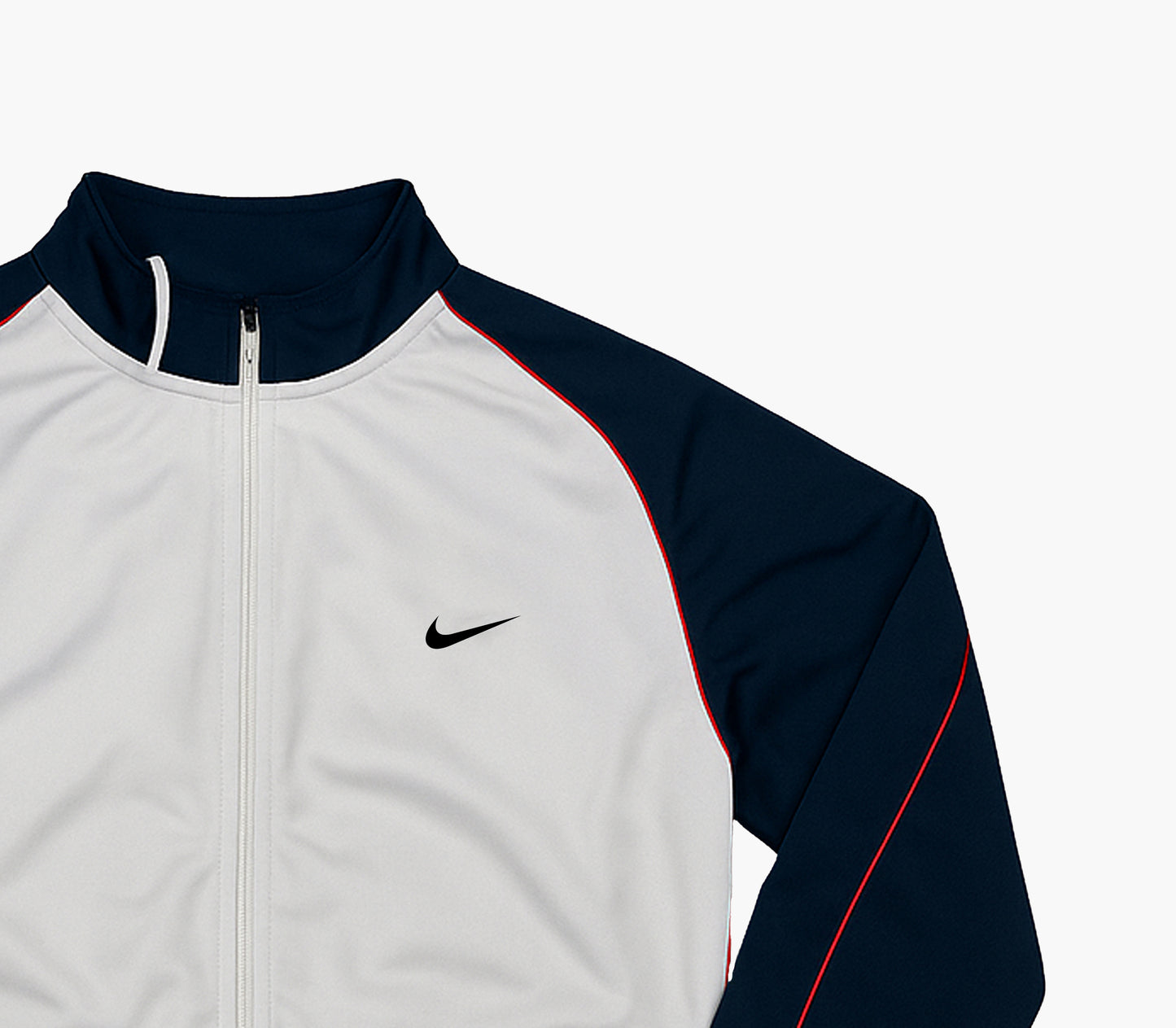 Nike White & Red Y2K Track Jacket (L)