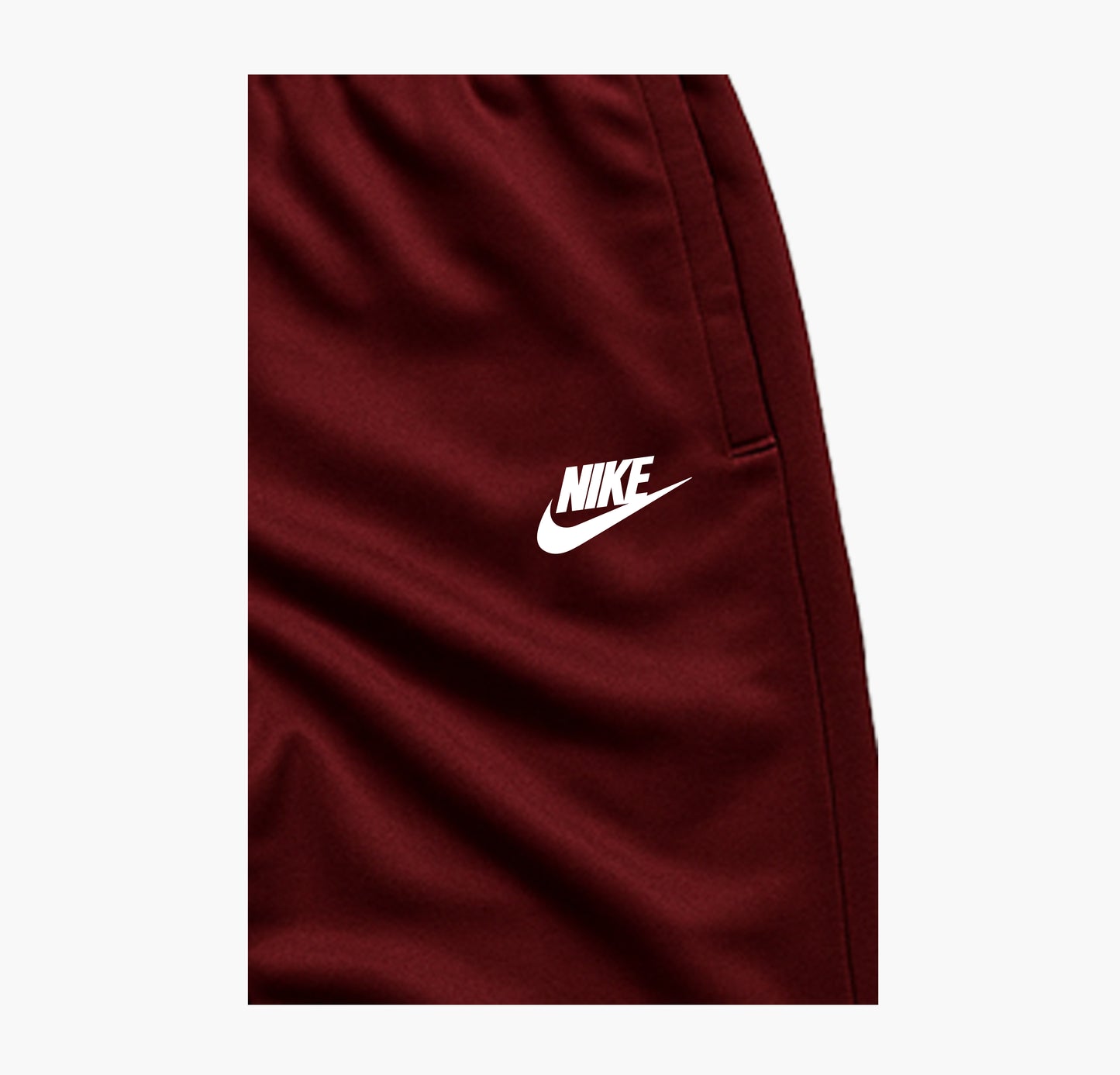 Nike Vintage Track Pants Burgundy with Side Stripes (M)