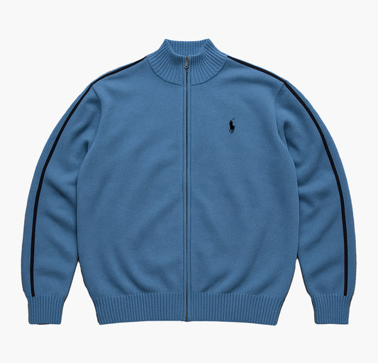 Ralph Lauren Blue Knit Zip Jacket (XL)