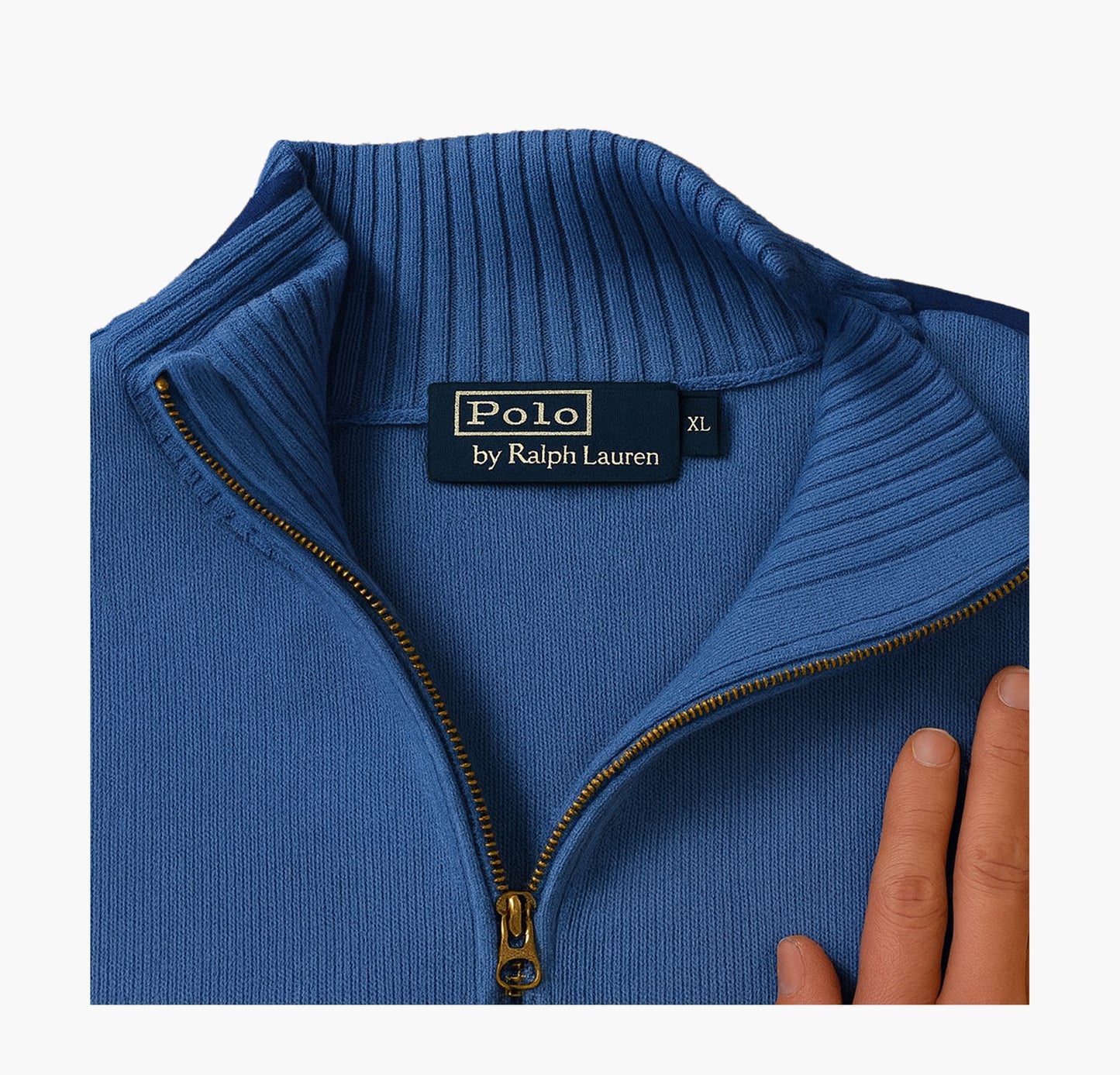 Ralph Lauren Blue Knit Zip Jacket (XL)