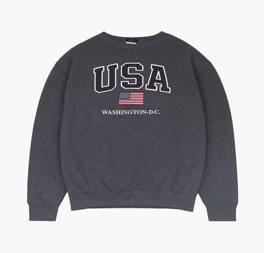 US Vintage DC Sweatshirt Gesticktes Logo (L)