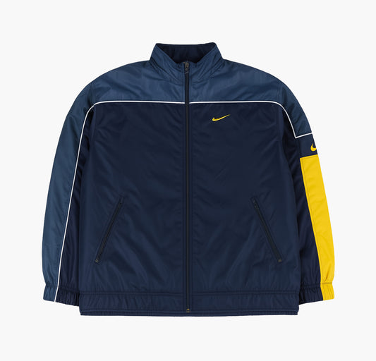 Nike Vintage Nylon Winter Jacket Gesticktes Logo Fleece Gefüttert (M)