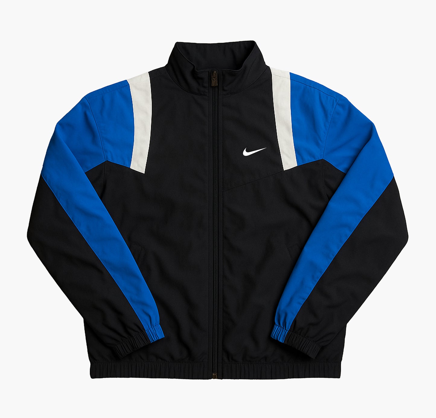 Nike Vintage Solo Swoosh Black/Blue Embroidered Logo Jacket (S)