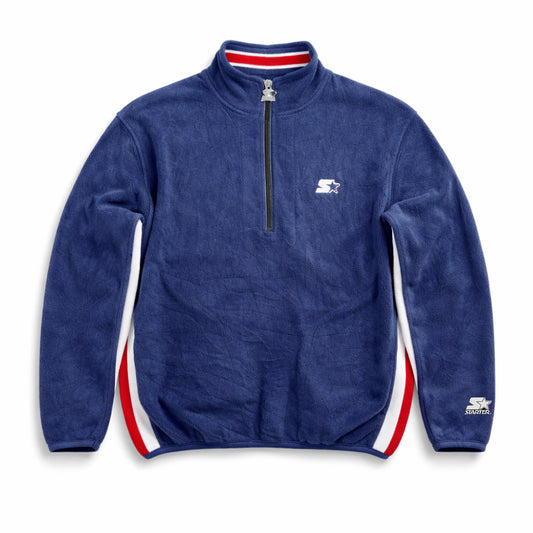 Starter Fleece Jacket Navy 1/4 Zip Stitched Logo (XL)