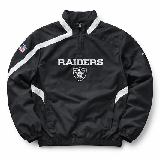 Reebok x NFL Raiders Windbreaker Black Vintage Stitched logo (M)