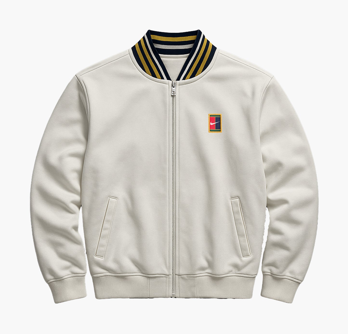 Nike Tennis Bomber Jacket White Minimal Logo (L)