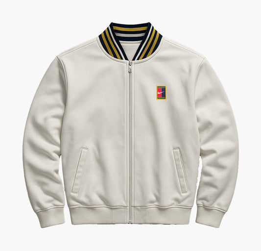 Nike Tennis Bomber Jacket White Minimal Logo (L)
