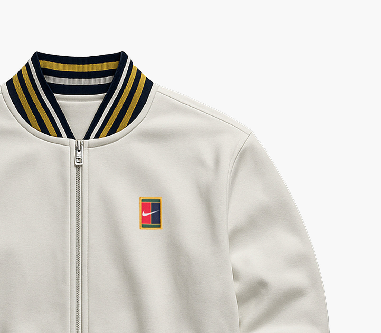 Nike Tennis Bomber Jacket White Minimal Logo (L)