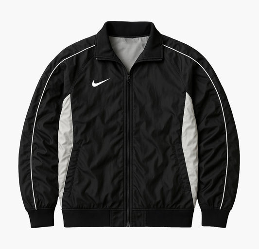 Nike Vintage Track Jacket Black & White Embroidered Logo (L)