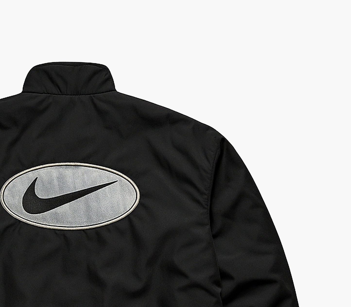 Nike Waterproof Coat Black/White Hooded Long Jacket (L)