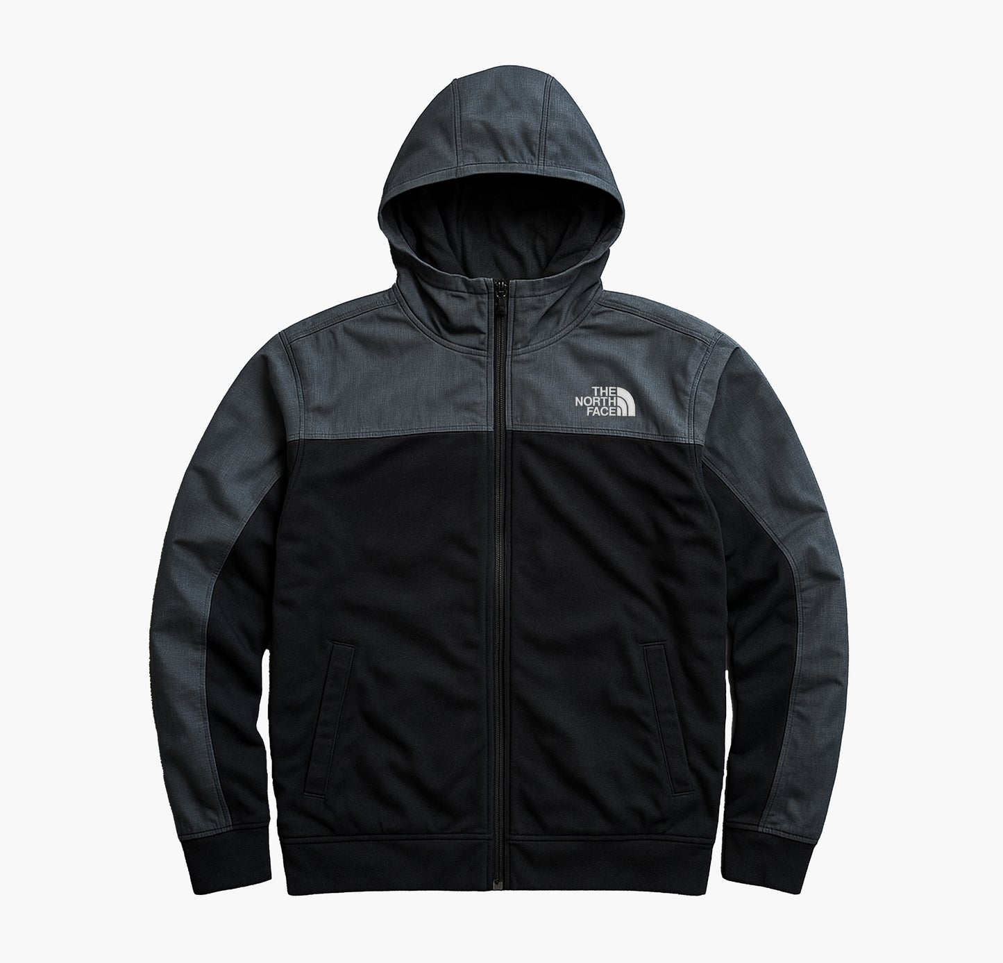 The North Face Full-Zip Hooded Jacket Grey Black (M)