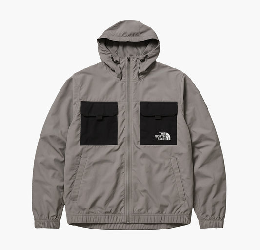 The North Face Windbreaker Jacket Grey Black (L)