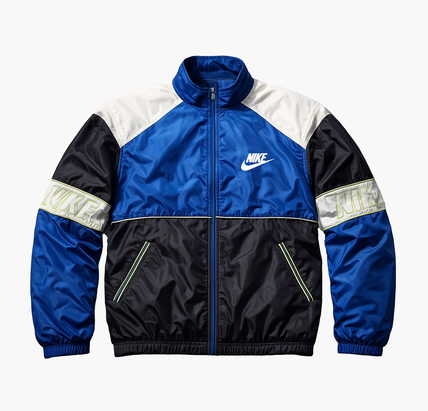 Nike Vintage 90s Track Jacket Black & Blue (L)