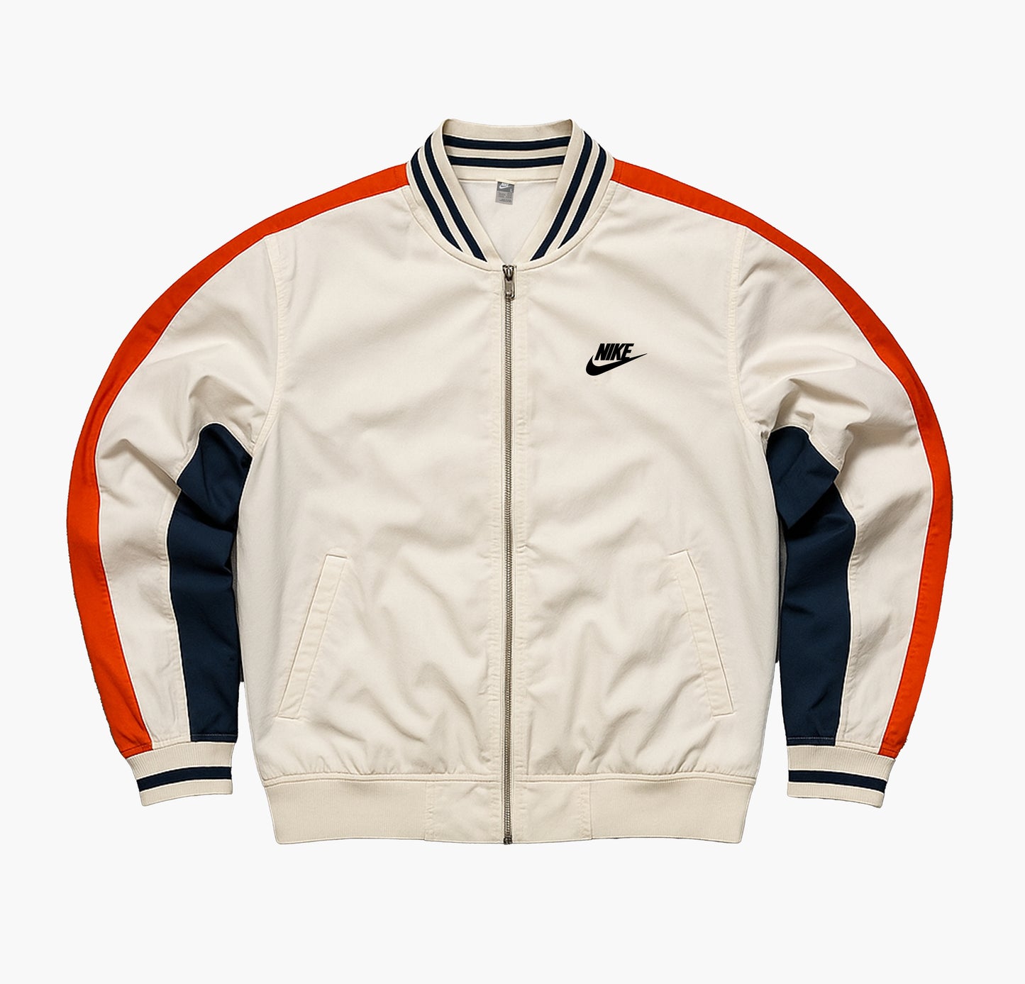 Nike White & Orange Y2K Track Jacket (L)