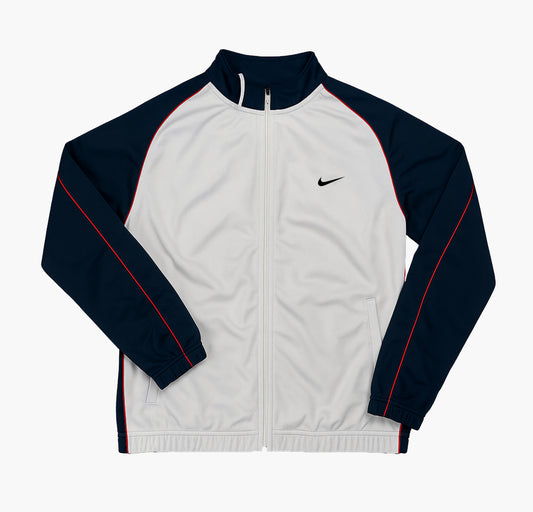 Nike White & Red Y2K Track Jacket (L)
