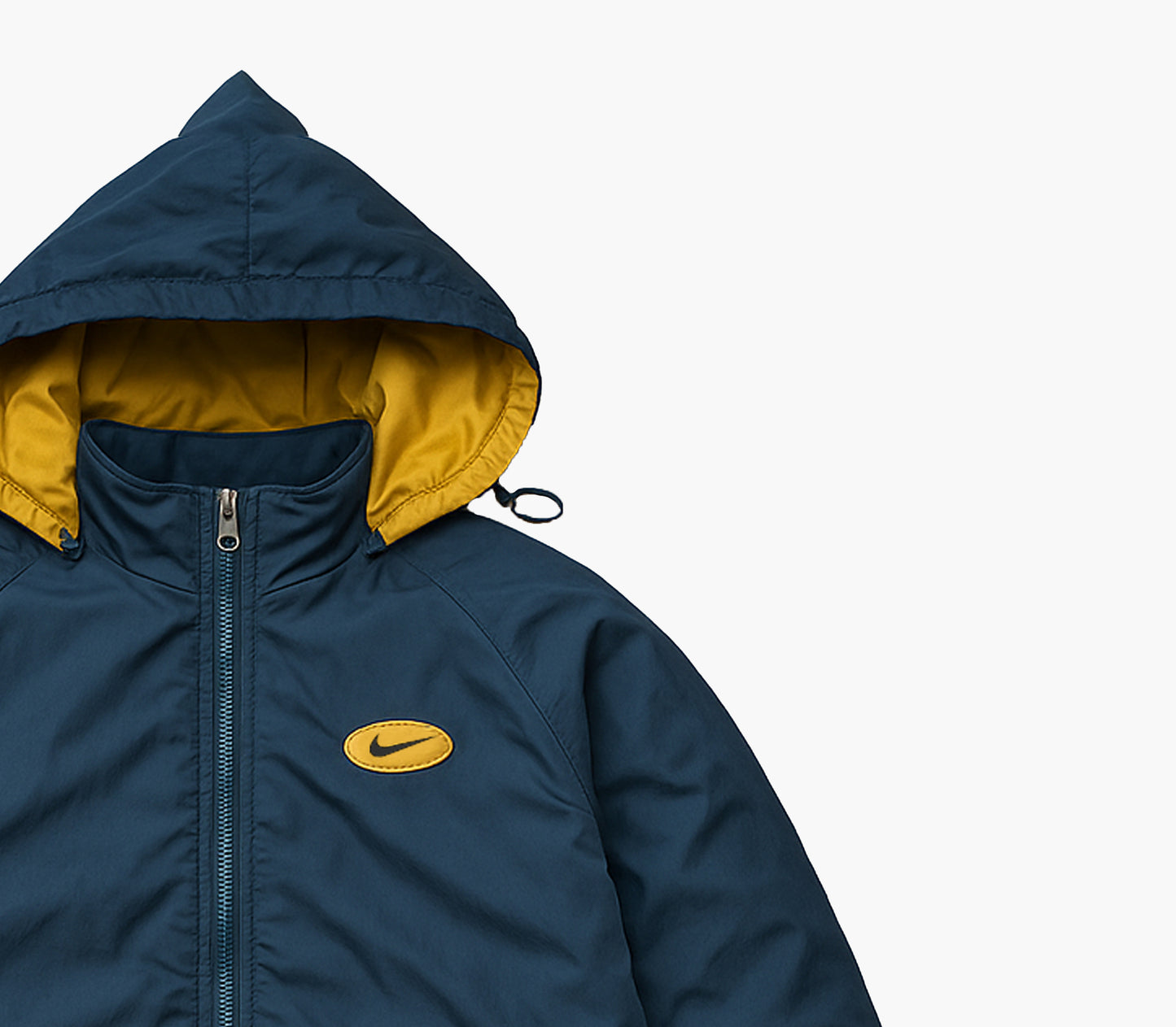 Nike Vintage Puffer Parka Jacket Embroidered 90’s Navy / Yellow (S)