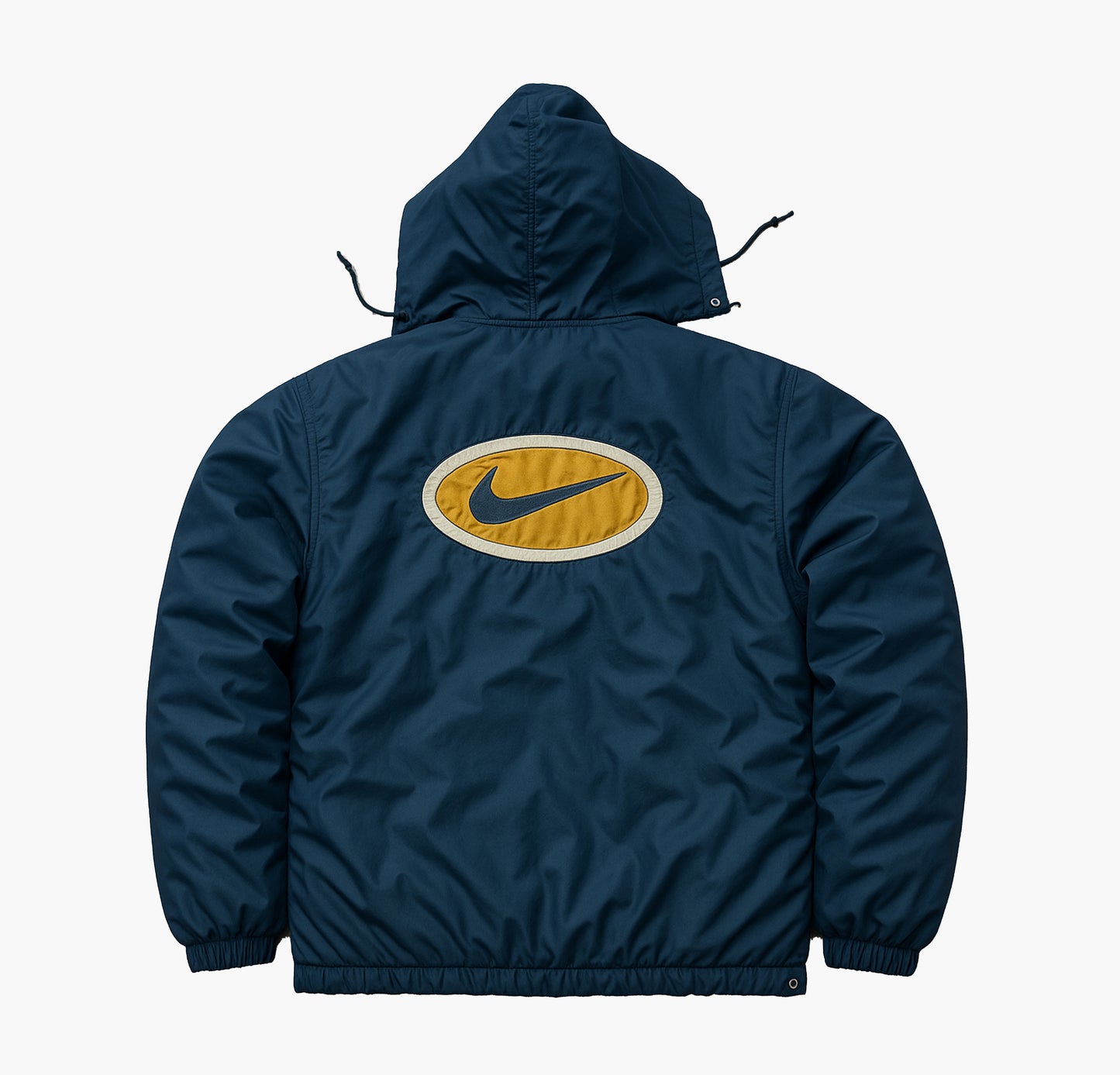Nike Vintage Puffer Parka Jacket Embroidered 90’s Navy / Yellow (S)