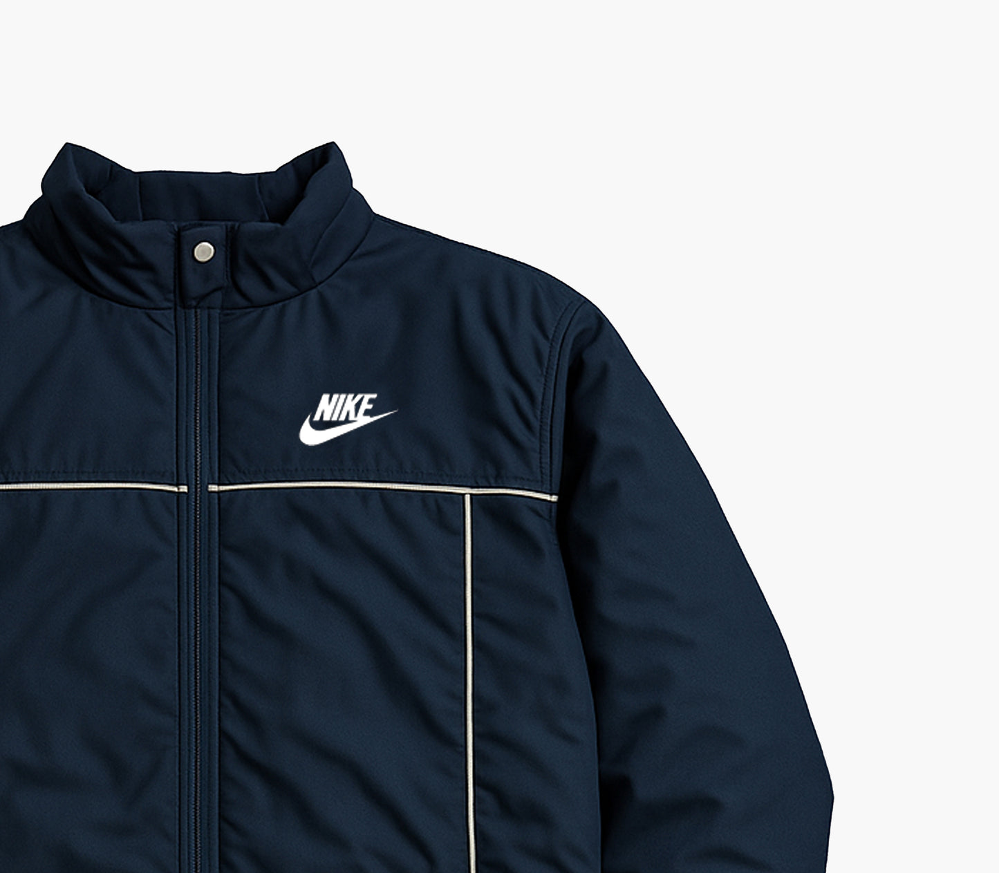 Nike Vintage Puffer Jacket Dark Blue Embroidered Logo (S)