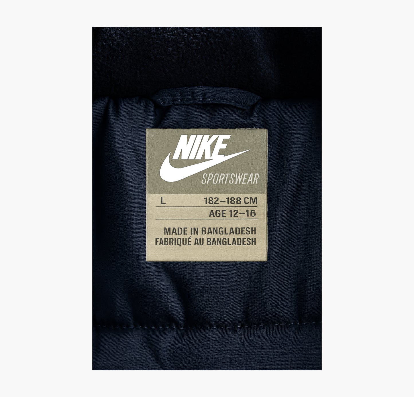 Nike Vintage Puffer Jacket Dark Blue Embroidered Logo (S)