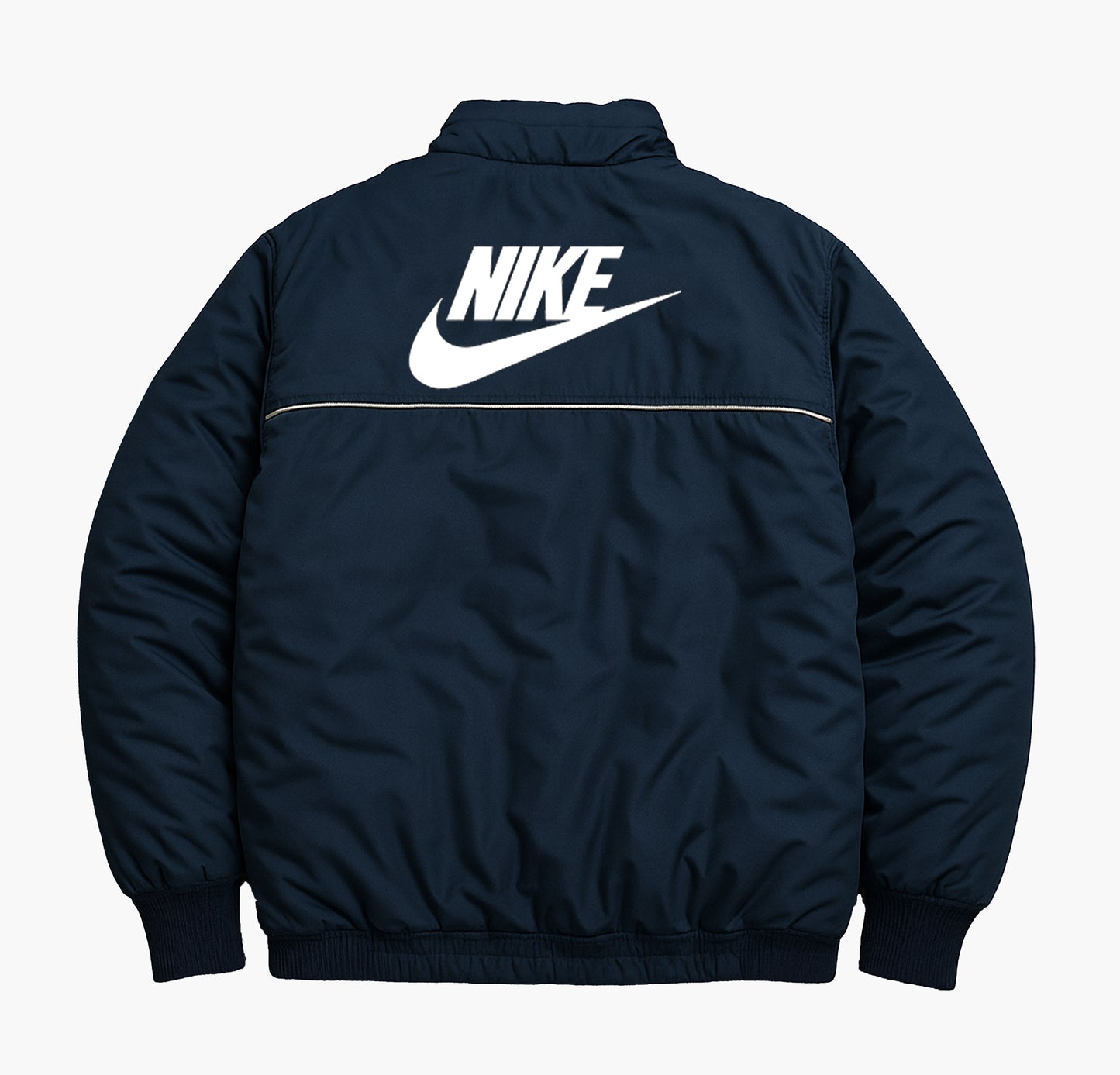 Nike Vintage Puffer Jacket Dark Blue Embroidered Logo (S)
