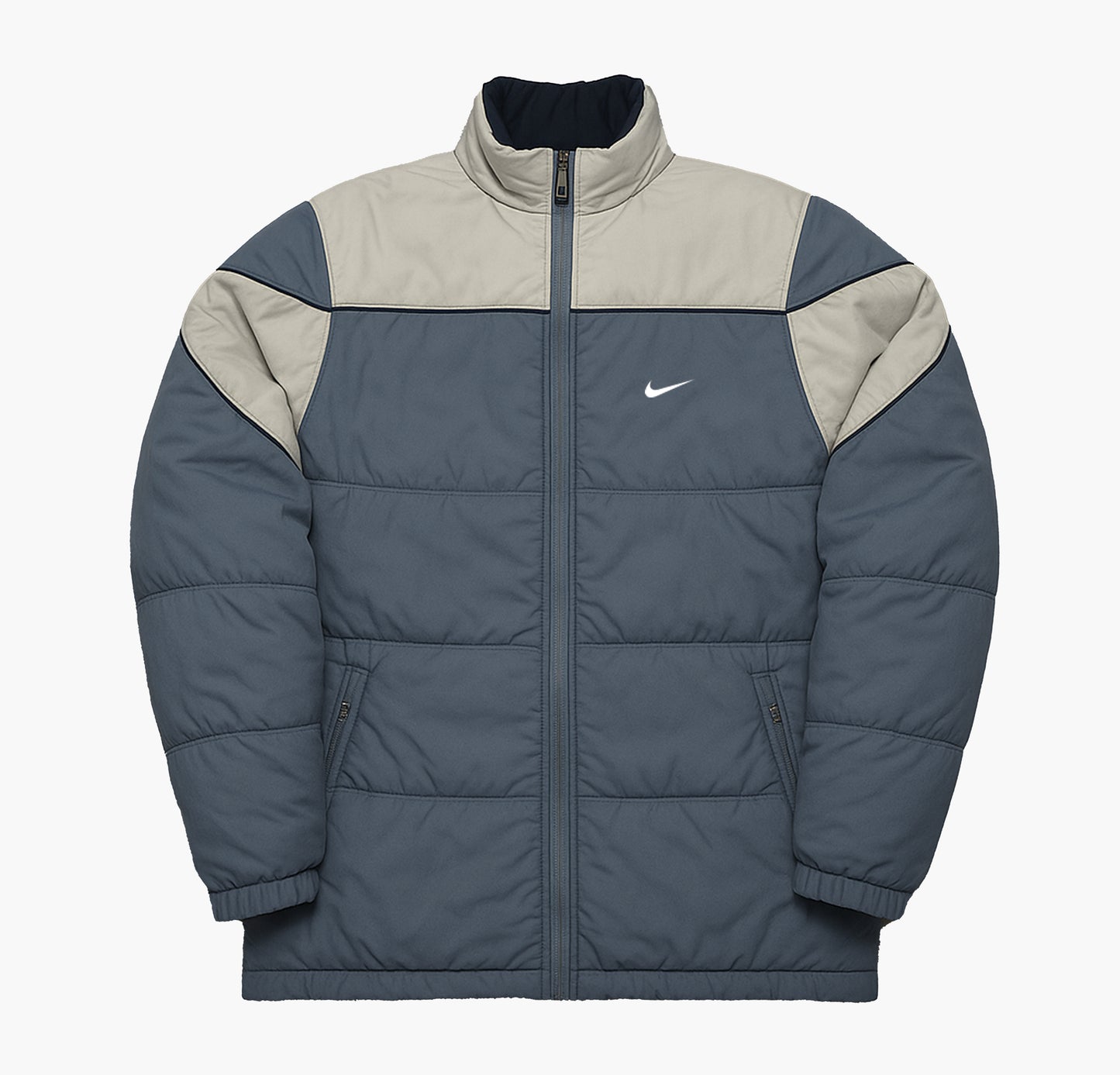 Nike Vintage Puffer Jacket 00’s Grey / White Embroidered Swoosh (L)