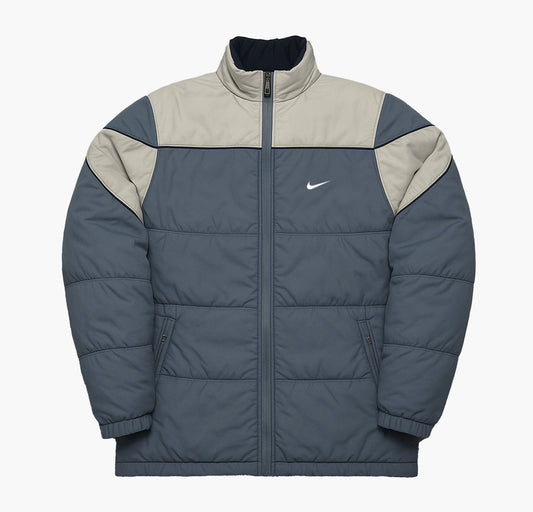 Nike Vintage Puffer Jacket 00’s Grey / White Embroidered Swoosh (L)