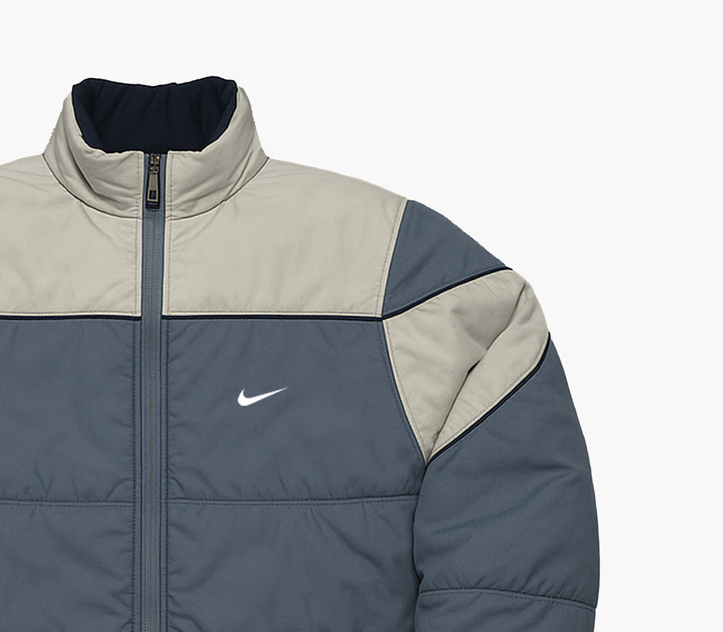 Nike Vintage Puffer Jacket 00’s Grey / White Embroidered Swoosh (L)