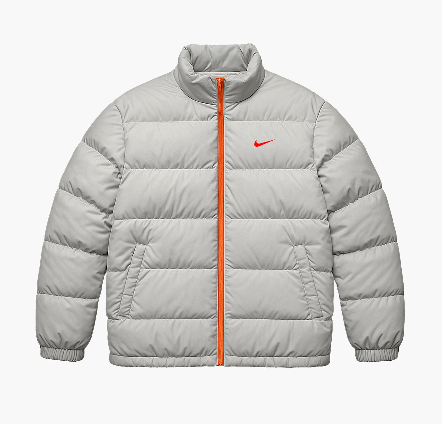 Nike Vintage Puffer Jacket Grey with Orange Logo (XL)