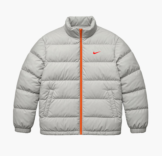 Nike Vintage Puffer Jacket Grey with Orange Logo (XL)