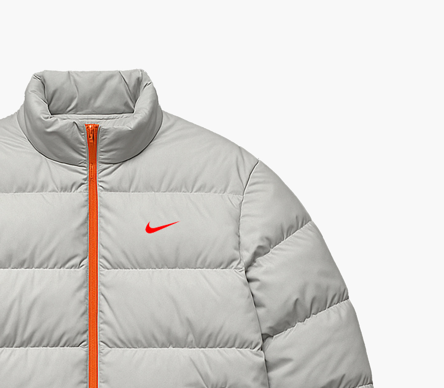 Nike Vintage Puffer Jacket Grey with Orange Logo (XL)