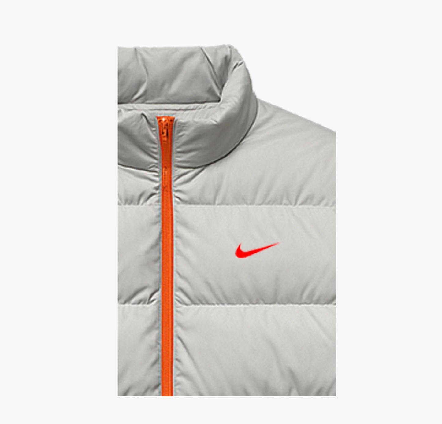 Nike Vintage Puffer Jacket Grey with Orange Logo (XL)