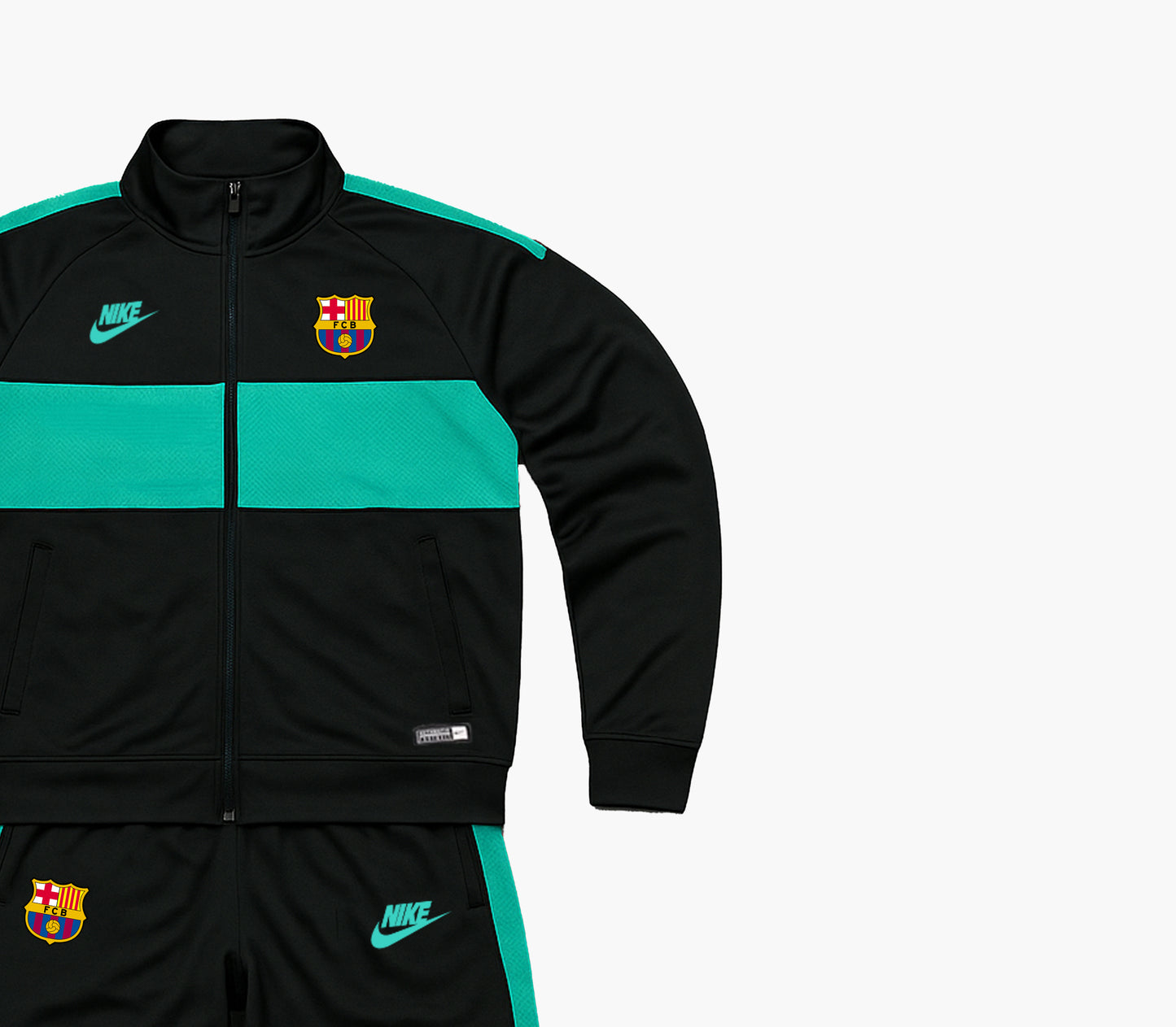 Nike FC Barcelona Black & Turquoise Training Set (S)