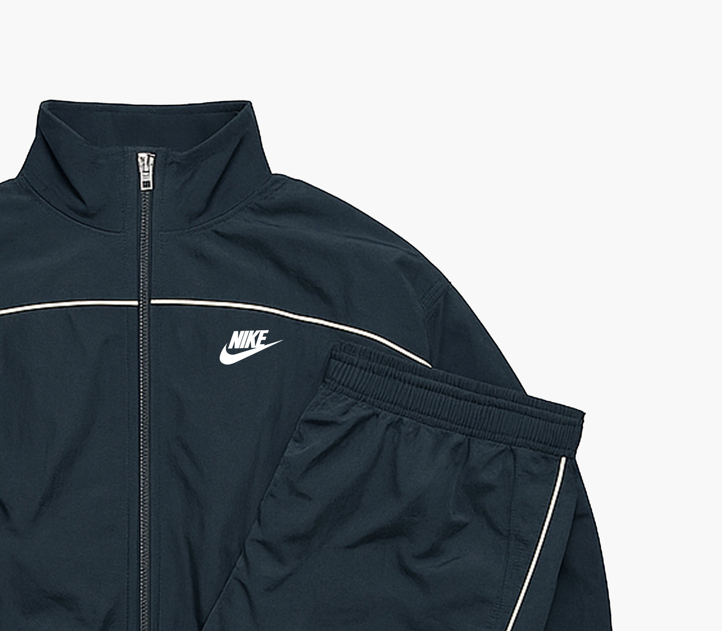 Nike Vintage Black & White Baggy Open-Leg Tracksuit (S)